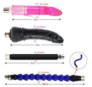 4 Dildo Aufsätze mit Längenangaben